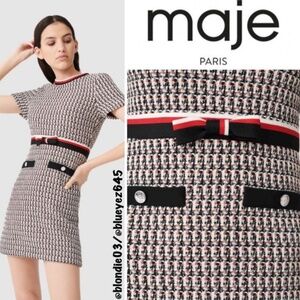 Maje Black and White Mini Dress